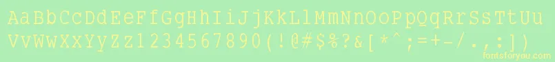 Шрифт Smalltypewriting – жёлтые шрифты на зелёном фоне