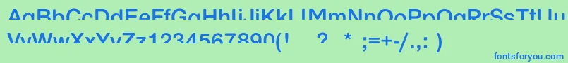 フォントArehalfsenough – 青い文字は緑の背景です。
