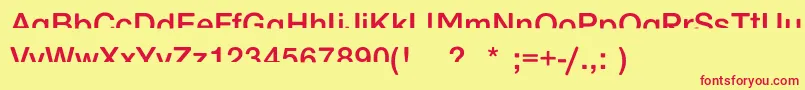 Czcionka Arehalfsenough – czerwone czcionki na żółtym tle