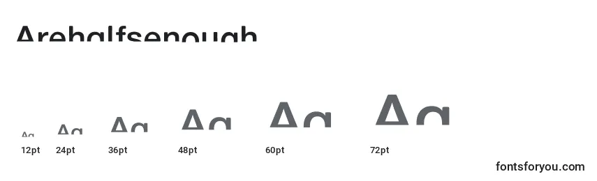Размеры шрифта Arehalfsenough