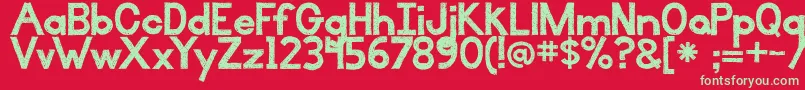 BmdIlluminate Font – Green Fonts on Red Background