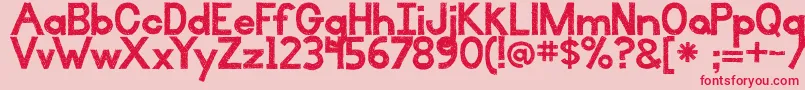 Fonte BmdIlluminate – fontes vermelhas em um fundo rosa