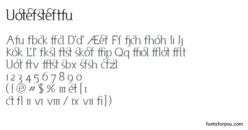 Schriftart Useneta – Alphabet, Zahlen, spezielle Symbole