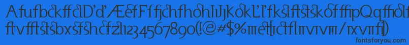 Useneta-fontti – mustat fontit sinisellä taustalla
