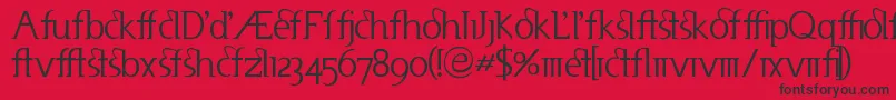 Useneta-fontti – mustat fontit punaisella taustalla