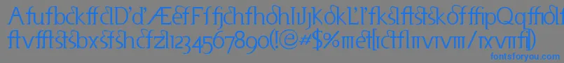 Useneta-fontti – siniset fontit harmaalla taustalla