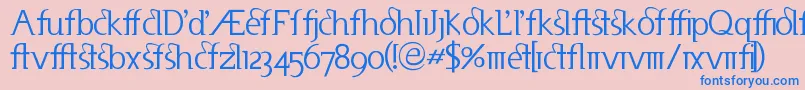 Useneta Font – Blue Fonts on Pink Background
