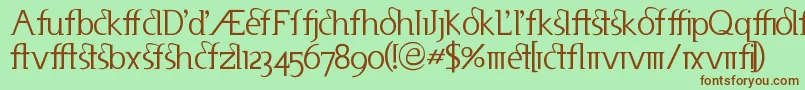 Useneta-fontti – ruskeat fontit vihreällä taustalla