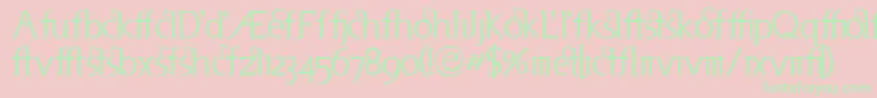 フォントUseneta – ピンクの背景に緑の文字