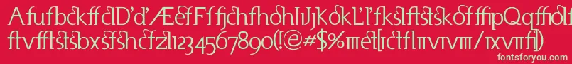 Useneta Font – Green Fonts on Red Background