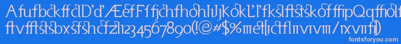 フォントUseneta – ピンクの文字、青い背景