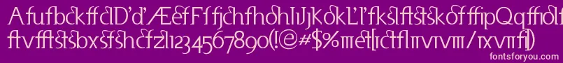 Useneta-fontti – vaaleanpunaiset fontit violetilla taustalla