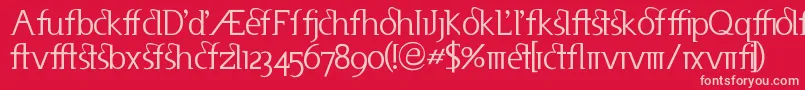 Useneta-Schriftart – Rosa Schriften auf rotem Hintergrund