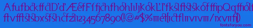 Useneta Font – Purple Fonts on Blue Background