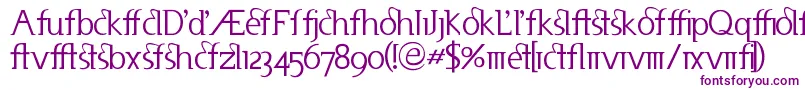 Useneta-fontti – violetit fontit valkoisella taustalla