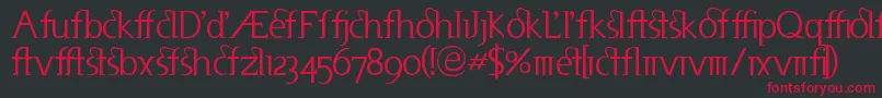 Useneta Font – Red Fonts on Black Background