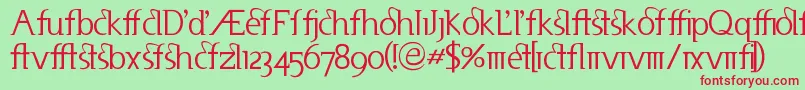 フォントUseneta – 赤い文字の緑の背景