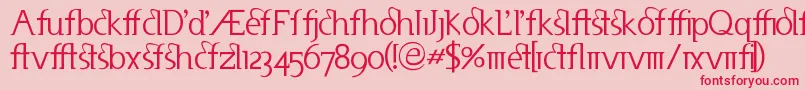 フォントUseneta – ピンクの背景に赤い文字
