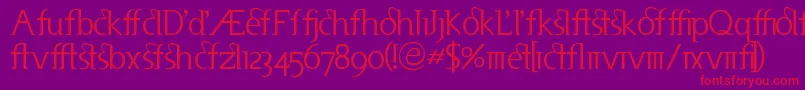 フォントUseneta – 紫の背景に赤い文字