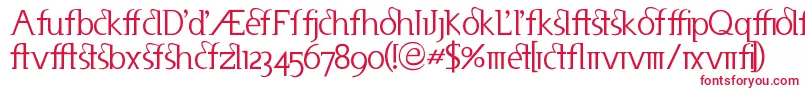 フォントUseneta – 白い背景に赤い文字