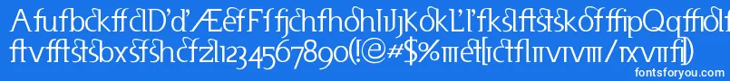 フォントUseneta – 青い背景に白い文字
