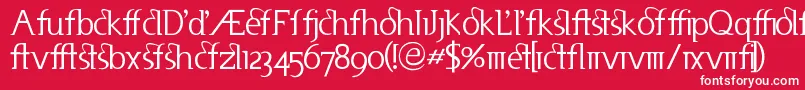 Useneta Font – White Fonts on Red Background