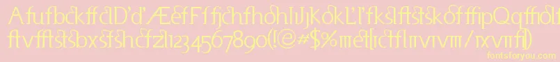 Шрифт Useneta – жёлтые шрифты на розовом фоне