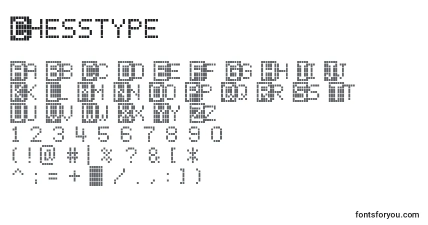 Czcionka Chesstype – alfabet, cyfry, specjalne znaki