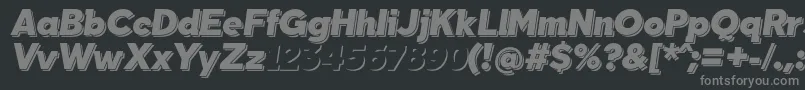 TabarraShadowItalicFfp Font – Gray Fonts on Black Background