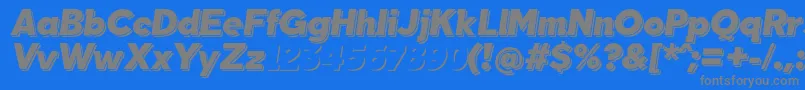 TabarraShadowItalicFfp-Schriftart – Graue Schriften auf blauem Hintergrund