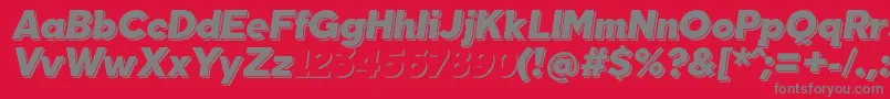 フォントTabarraShadowItalicFfp – 赤い背景に灰色の文字