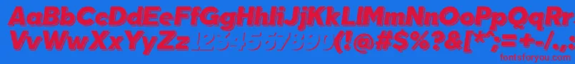 TabarraShadowItalicFfp Font – Red Fonts on Blue Background