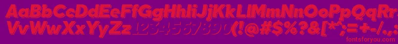 フォントTabarraShadowItalicFfp – 紫の背景に赤い文字