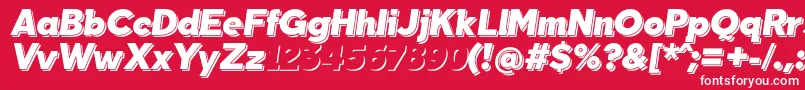 フォントTabarraShadowItalicFfp – 赤い背景に白い文字