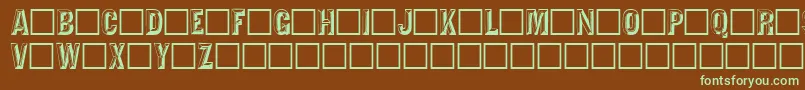 TejaratchiRegular-fontti – vihreät fontit ruskealla taustalla