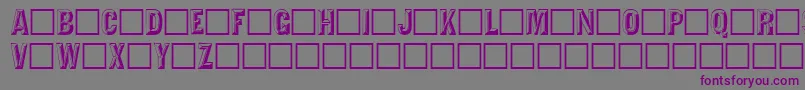 フォントTejaratchiRegular – 紫色のフォント、灰色の背景