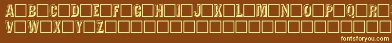 TejaratchiRegular-fontti – keltaiset fontit ruskealla taustalla
