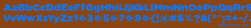 フォントSabandijaFontFfp – 茶色の背景に青い文字