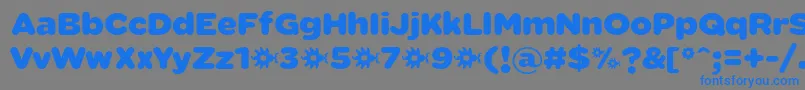 フォントSabandijaFontFfp – 灰色の背景に青い文字