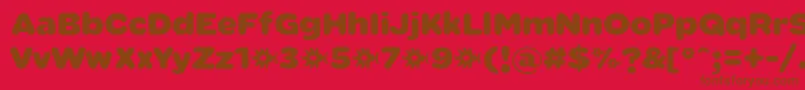 フォントSabandijaFontFfp – 赤い背景に茶色の文字