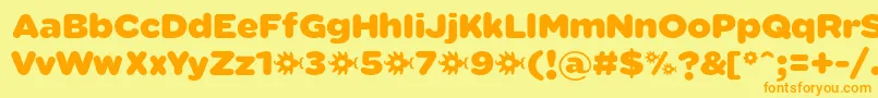 SabandijaFontFfp-Schriftart – Orangefarbene Schriften auf gelbem Hintergrund