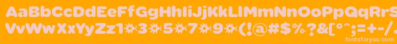 フォントSabandijaFontFfp – オレンジの背景にピンクのフォント