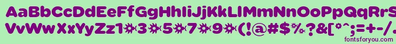 SabandijaFontFfp Font – Purple Fonts on Green Background