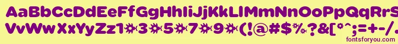 SabandijaFontFfp Font – Purple Fonts on Yellow Background