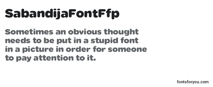 Review of the SabandijaFontFfp Font