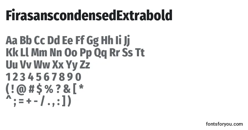 Шрифт FirasanscondensedExtrabold – алфавит, цифры, специальные символы
