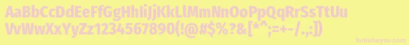 FirasanscondensedExtrabold Font – Pink Fonts on Yellow Background