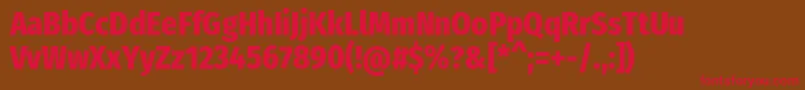 FirasanscondensedExtrabold Font – Red Fonts on Brown Background