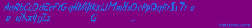 フォントApplejuc – 紫色の背景に青い文字