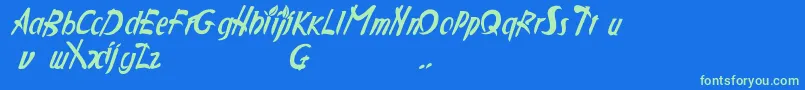 Applejuc-Schriftart – Grüne Schriften auf blauem Hintergrund
